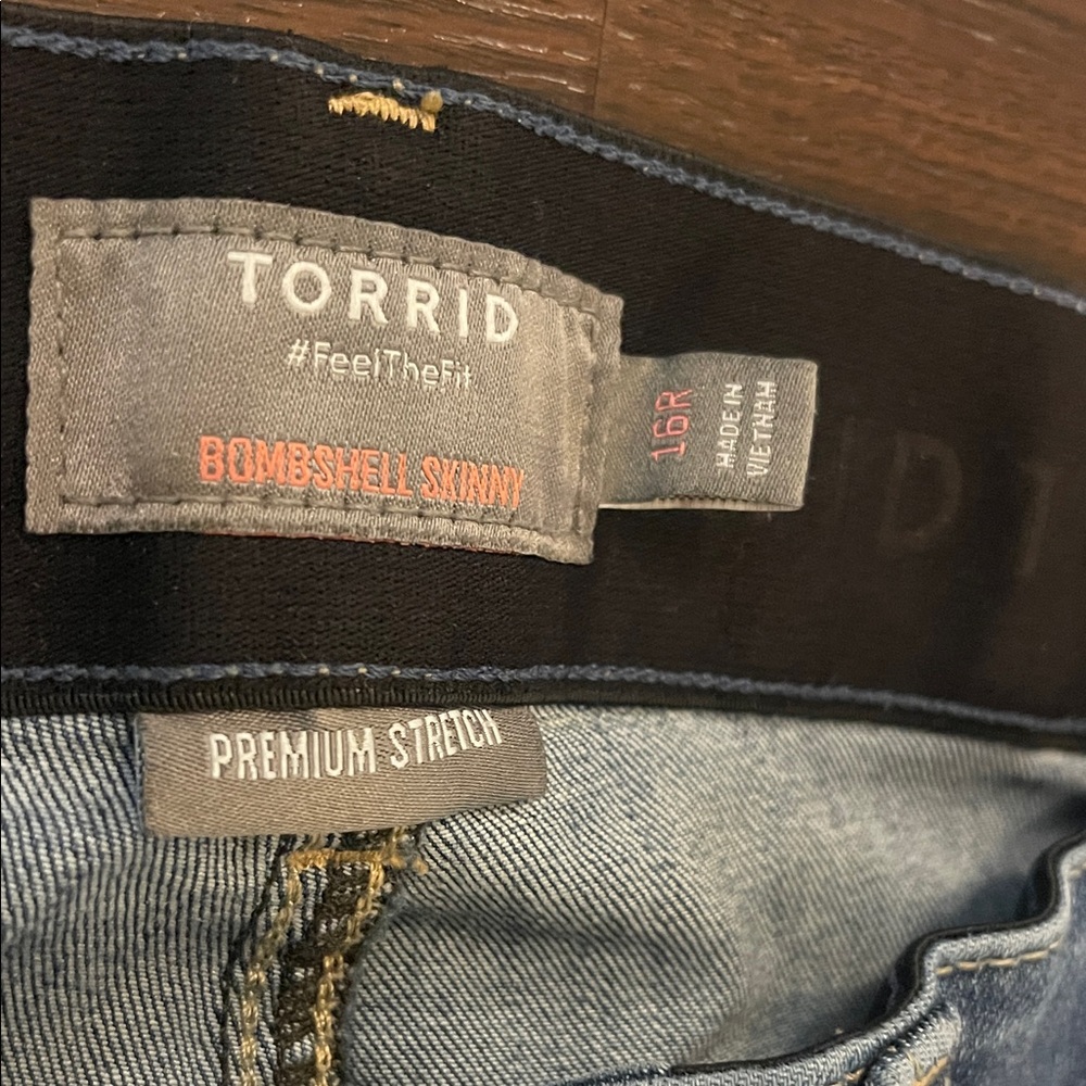 Torrid Distressed Skinny Jeans in Blue - Picture 2 of 7